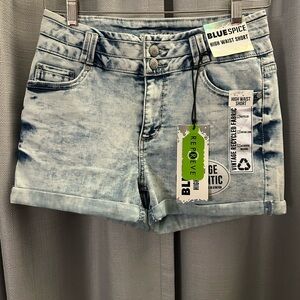 Blue Spice High-Waist Light Wash Denim Shorts